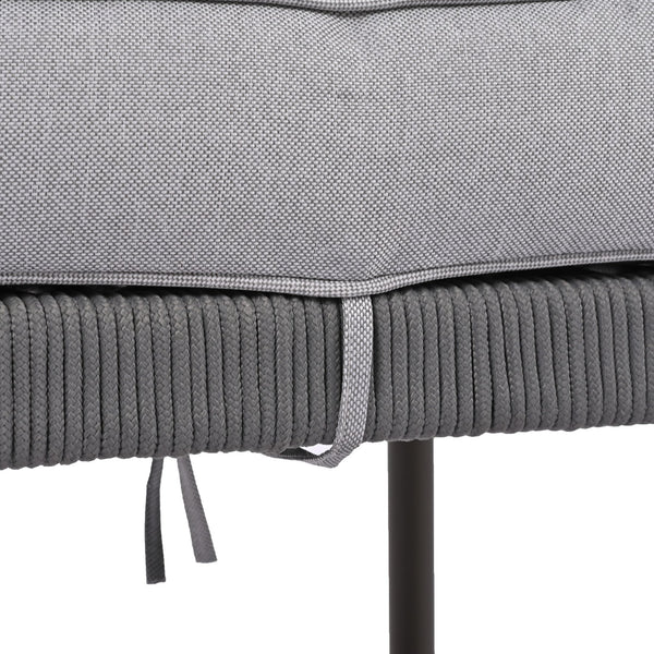 English Elm K&K 6-Piece Rope Patio L-Shaped Sectional Set with Acacia Wood Ice Box Table and Deep Cushions Grey N707S000014G