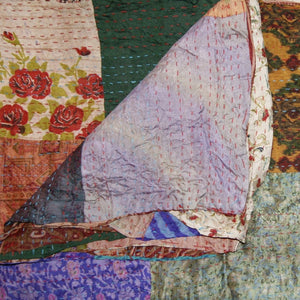 HomeRoots 60" Handcrafted Multicolor Silk Throw Blanket - Artisanal Charm, Versatile Decor, Gift-Ready! Silk - 60"x90" Red / Yellow / Purple / Green 358025