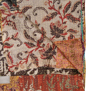 Homeroots 50" X 70" Silk Multicolor Throws Red ,Yellow ,Off,White Silk 358037