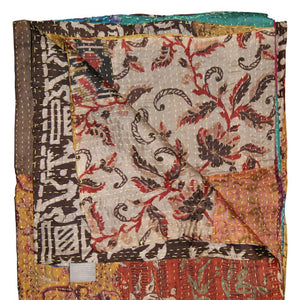 Homeroots 50" X 70" Silk Multicolor Throws Red ,Yellow ,Off,White Silk 358037