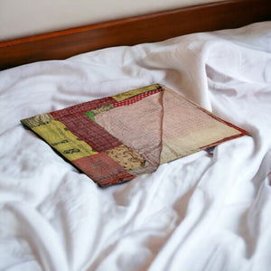 Homeroots 50" X 70" Silk Multicolor Throws Red ,Yellow ,Peach Silk 358038