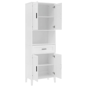 English Elm 70.9" High Freestanding Tall Bathroom Cabinet with Soft-Close Doors, Drawer & Adjustable Shelves for Organized Living White N729P272001K