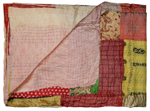 Homeroots 50" X 70" Silk Multicolor Throws Red ,Yellow ,Orange ,Cream Silk 358048