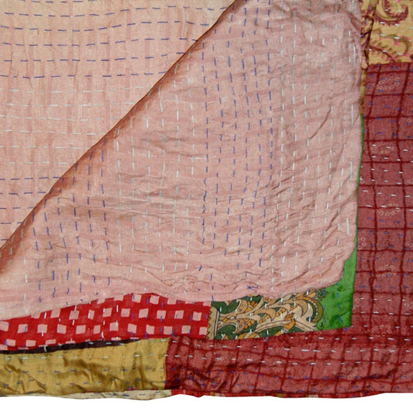 Homeroots 50" X 70" Silk Multicolor Throws Red ,Yellow ,Orange ,Cream Silk 358048