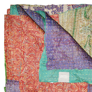 Homeroots 50" X 70" Silk Multicolor Throws Red ,Purple ,Blue ,Green Silk 358053