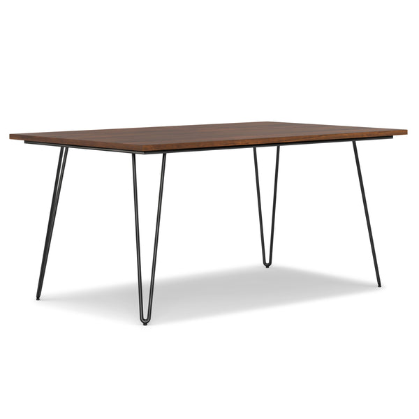 English Elm Hunter Dining Table - 66"x40" Walnut Veneer Top, Black Hairpin Legs, Handcrafted Industrial Style Durable Elegant B136P266898