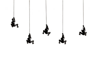 HomeRoots Set of Five Black Resin Climbing Men Sculptures - Modern 3D Wall Art for Unique Home Decor 358142