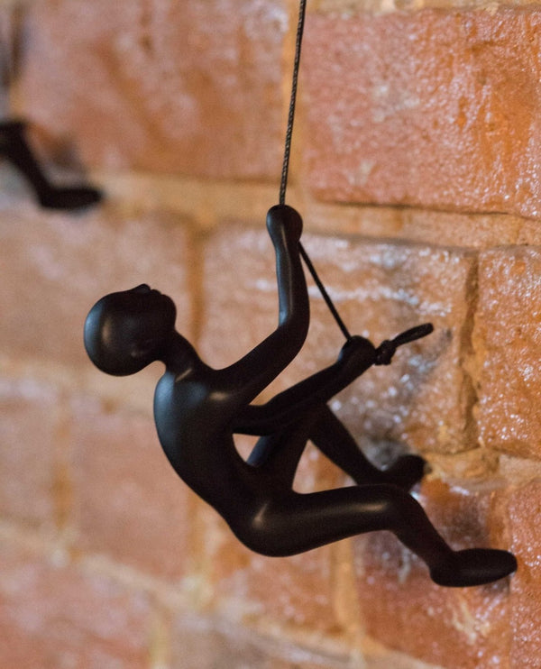 HomeRoots Set of Five Black Resin Climbing Men Sculptures - Modern 3D Wall Art for Unique Home Decor 358142