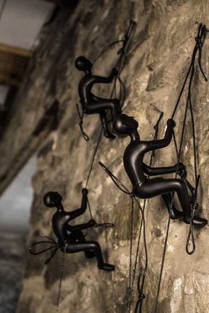 HomeRoots Set of Five Black Resin Climbing Men Sculptures - Modern 3D Wall Art for Unique Home Decor 358142
