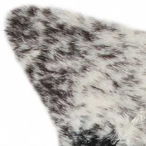 HomeRoots 4' X 5' Black and White Faux Fur Cowhide Area Rug - Soft, Washable, Modern Animal Print Accent Piece 358151