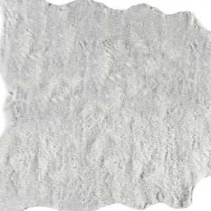 HomeRoots 4' X 5' Gray Faux Fur Area Rug - Plush, Washable Design for Cozy Homes & Modern Décor Styles 358153