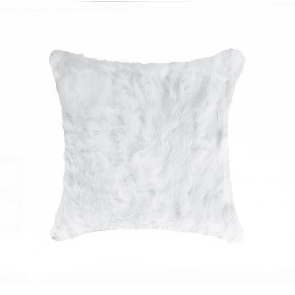 Homeroots 18" White Wool Throw Pillow   358155