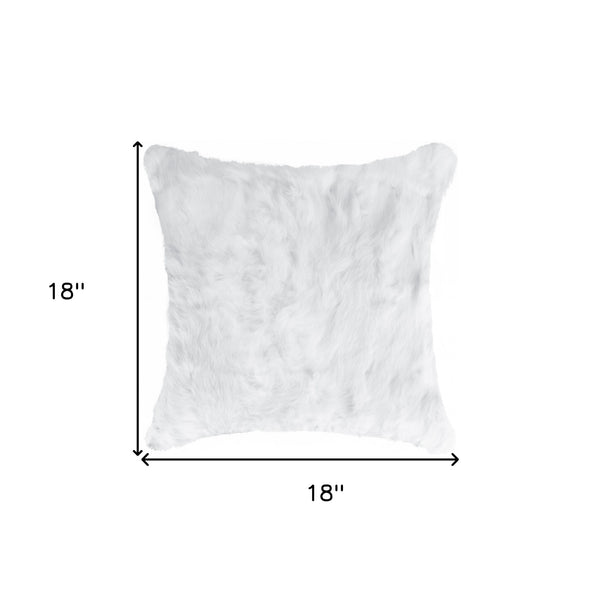 Homeroots 18" White Wool Throw Pillow   358155