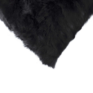 Homeroots 18" Black Wool Throw Pillow   358156