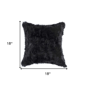 Homeroots 18" Black Wool Throw Pillow   358156