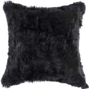 Homeroots 18" Black Wool Throw Pillow   358156