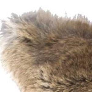 Homeroots 5" X 18" X 18" 100% Natural Rabbit Fur Hazelnut Pillow   358159