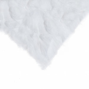 Homeroots 5" X 12" X 20" 100% Natural Rabbit Fur White Pillow   358160