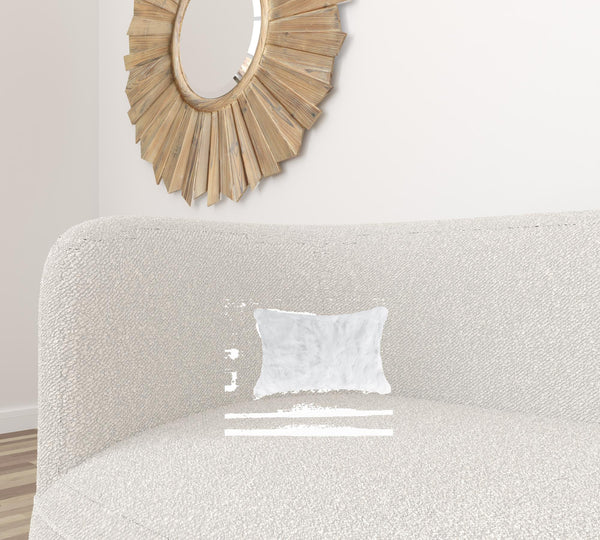 Homeroots 5" X 12" X 20" 100% Natural Rabbit Fur White Pillow   358160