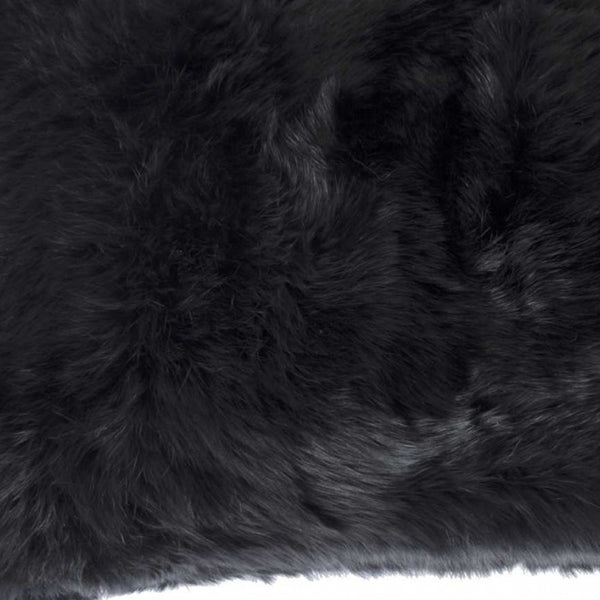 Homeroots 12" X 20" Black Wool Throw Pillow   358161