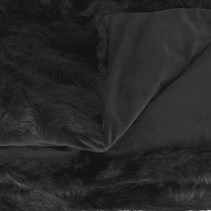 HomeRoots Black Knitted Rabbit Plush Reversible Throw - Luxuriously Soft, Cozy, and Versatile Home Accent 358166