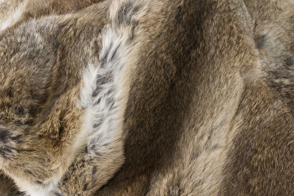 Homeroots 2" X 50" X 60" 100 Natural Rabbit Fur Hazelnut Throw Blanket  Rabbit Fur 358169