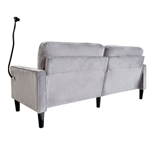 English Elm Modern Linen Loveseat with Washable Cover Spring Cushions Solid Frame Small Spaces W5052S00001