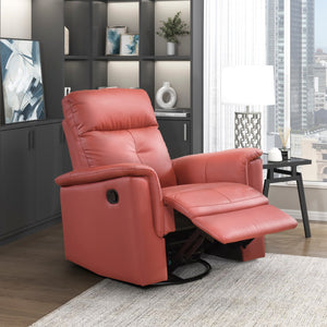 English Elm Red Swivel Glider Recliner 100% Top Grain Leather Match, 360° Swivel, Plush Padded Comfort Seat B011P329289