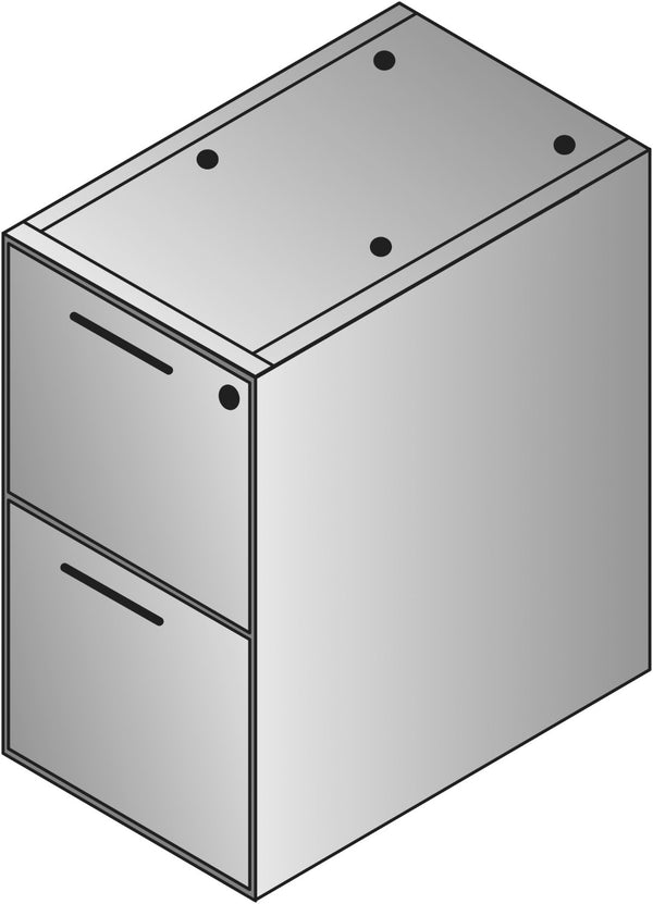 OSP Home Furnishings Napa File Cabinet Pedestal with Two Deep Drawers for Home Office Document Storage NAP-74-NAS