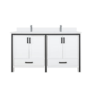 English Elm White Double Bath Vanity With Cultured Marble Top, Chrome Faucet & Ample Storage For Your Bathroom B2731P260619-GIGA