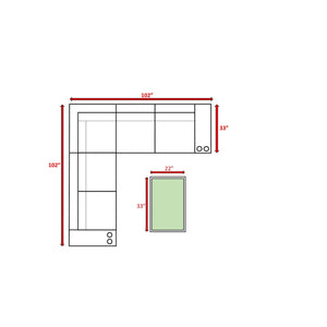 English Elm Pre-Assembled Outdoor Wicker Sofa Set — 6-Piece Modular Sectional with Tempered Glass Coffee Table, UV-Resistant Cushions Grey Mix B120S00197