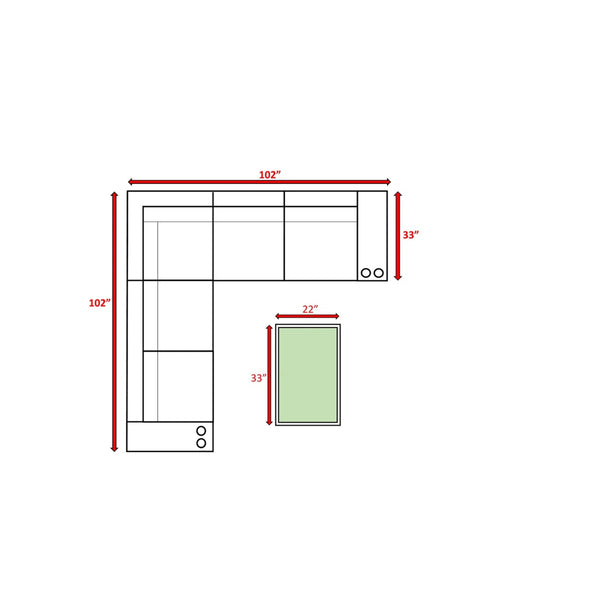 English Elm Pre-Assembled Outdoor Wicker Sofa Set — 6-Piece Modular Sectional with Tempered Glass Coffee Table, UV-Resistant Cushions Grey Mix B120S00197