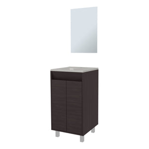 English Elm Saratoga Wenge Bathroom Cabinet with 2 Soft-Close Doors, Space-Saving 34.1"H x17.8"W x17.8"D, Scratch-Resistant B128P314813