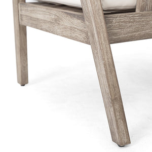 English Elm Outdoor Acacia Wood Club Chair Deep Seating Woven Back Patio Lounge Resort Style N780P171149B-2