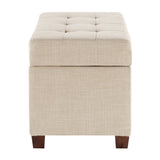 OSP Home Furnishings Storage Ottoman Cream