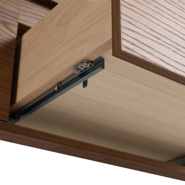 English Elm 60 Inch Wall-Mounted Bathroom Vanity Set With Resin Sink, Soft-Close Drawers, And Side Cabinet Space W999S00284