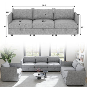 English Elm Modular Sectional Sofa - Versatile Convertible Seating With Storage, Soft Chenille, And Durability W680S00031