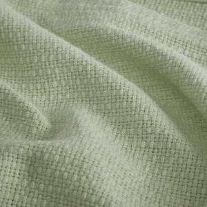 JLA Home Madison Park - Cotton Madison Park Basket Weave Blanket — Lightweight, OEKO‑TEX Certified Comfort for Year‑Round Use Green MP51N-8382