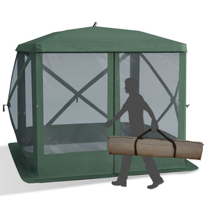 English Elm Outsunny 7x7 Pop up Gazebo Canopy with Mesh Walls Uv Blocking Roof for Camping W2225P200735