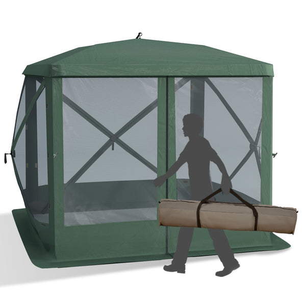 English Elm Outsunny 7x7 Pop up Gazebo Canopy with Mesh Walls Uv Blocking Roof for Camping W2225P200735