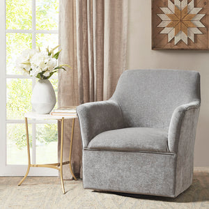 Madison Park Augustine Transitional Swivel Glider Chair MP103-1176 Plain Grey