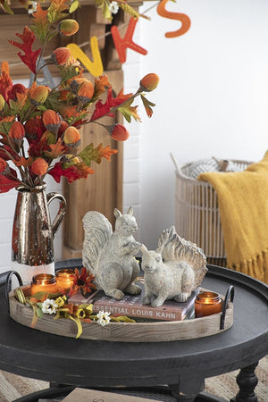 English Elm Set Of 2 Rustic Resin Squirrels - Charming Fall Decor For Thanksgiving, Harvest Festivals & More! W2078P246117-GIGA