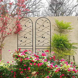 English Elm 4 Pack Powder-coated Metal Garden Trellis Panels Rustproof Climbing Plant Support Outdoor W1586P268069