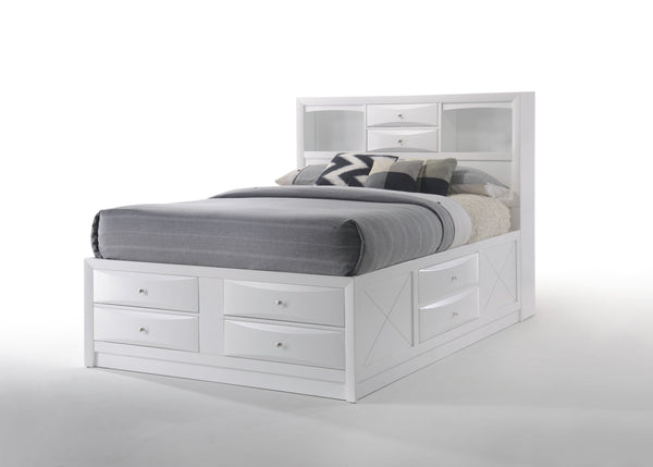 English Elm Ireland Full Storage Bed With Bookcase Headboard - Elegant White Finish For Stylish Organization B2726S00469