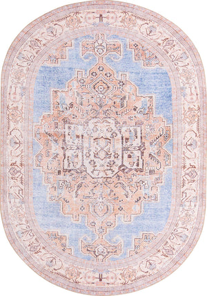 Unique Loom Timeless Judas Machine Made Medallion Rug Blue, Beige/Ivory 7' 7" x 10' 6"