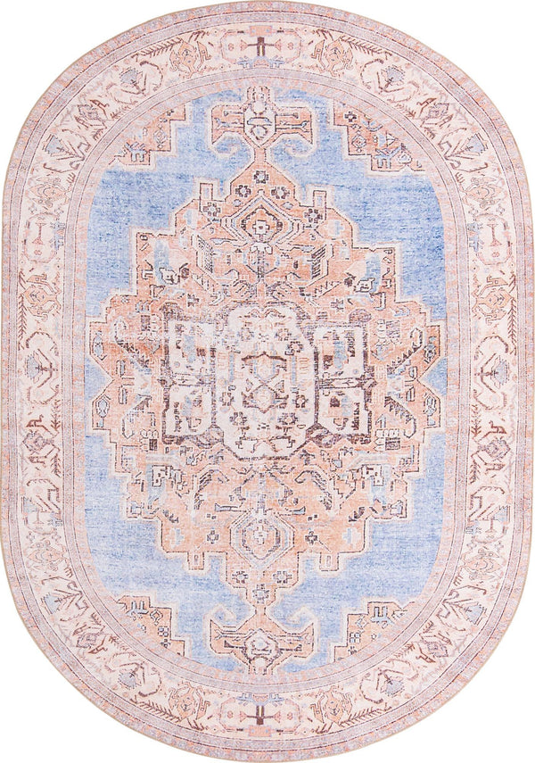 Unique Loom Timeless Judas Machine Made Medallion Rug Blue, Beige/Ivory 7' 7" x 10' 6"