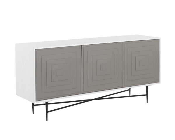 Sunpan VENTANA Sideboard - Large Artisan-Crafted Mango Wood with Modern Metal Frame for Unique Storage Solutions 108782
