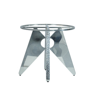 English Elm 53" Round Marble Dining Table With Rotating Turntable, Stainless Steel Base For 6, Modern Design W1535S00390