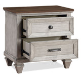 English Elm Nicolo Cream 2-Drawer Nightstand With Usb Port