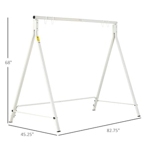 English Elm Outsunny Heavy-Duty Metal Porch Swing Stand For Outdoor Relaxation, 528 Lbs Capacity, Versatile Use W2225P174120-GIGA